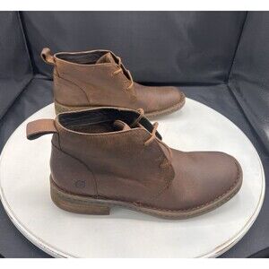 Born Men's Brown Leather Chukka Ankle Boots Lace-Up Round Toe 8M